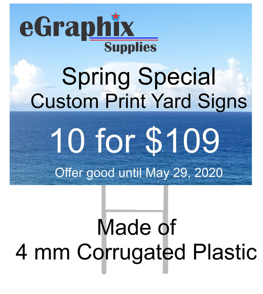 10 Yard Signs - Custom Printed, 24" x 18"