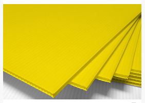Yellow Corrugated Plastic, 4-mm Thick