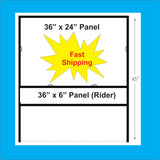 Metal H-Frame for Real Estate Signs 36" x 24" with 36" x  6" Rider - BLACK