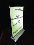 Custom Banner on Table Top - Mini Rollup Stand, Sizes A3 & A4