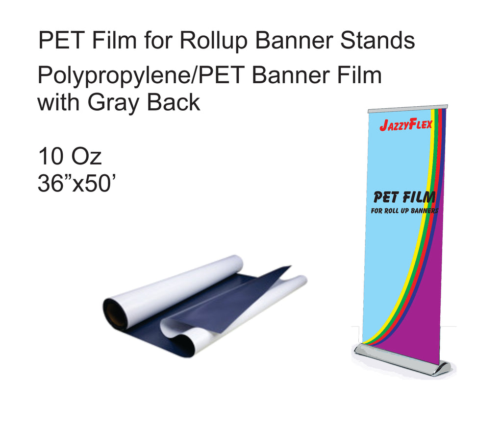 Pet Film - For Rollup Retractable Banners 10 Oz 36"x50' Roll
