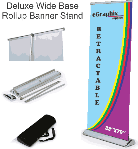 Rollup Retractable Banner Stand - Deluxe - Wide Base