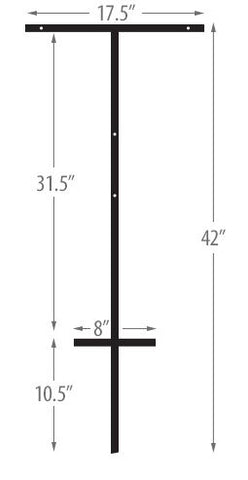 T-Bar Stake for Real Estate Signs 45", with 17" Horizontal Brace, Black